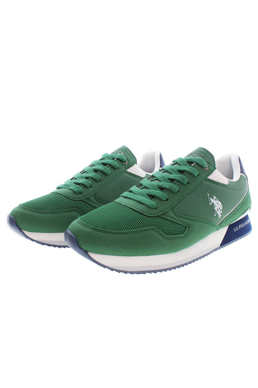 Green Polyester Men Sneaker