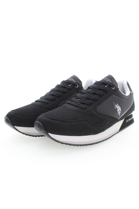 Black Polyester Men Sneaker