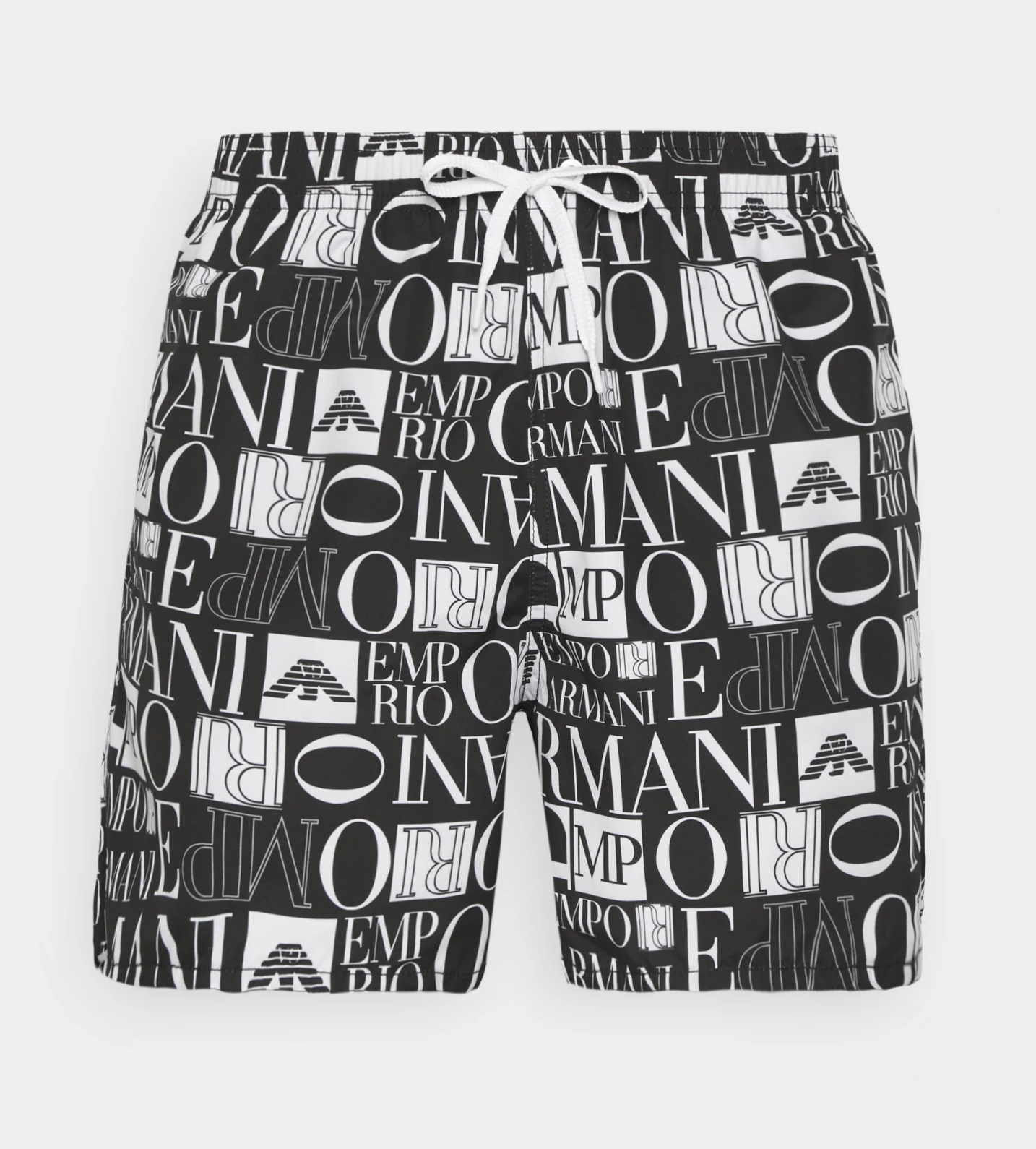 Black Polyester Men's Swimwear