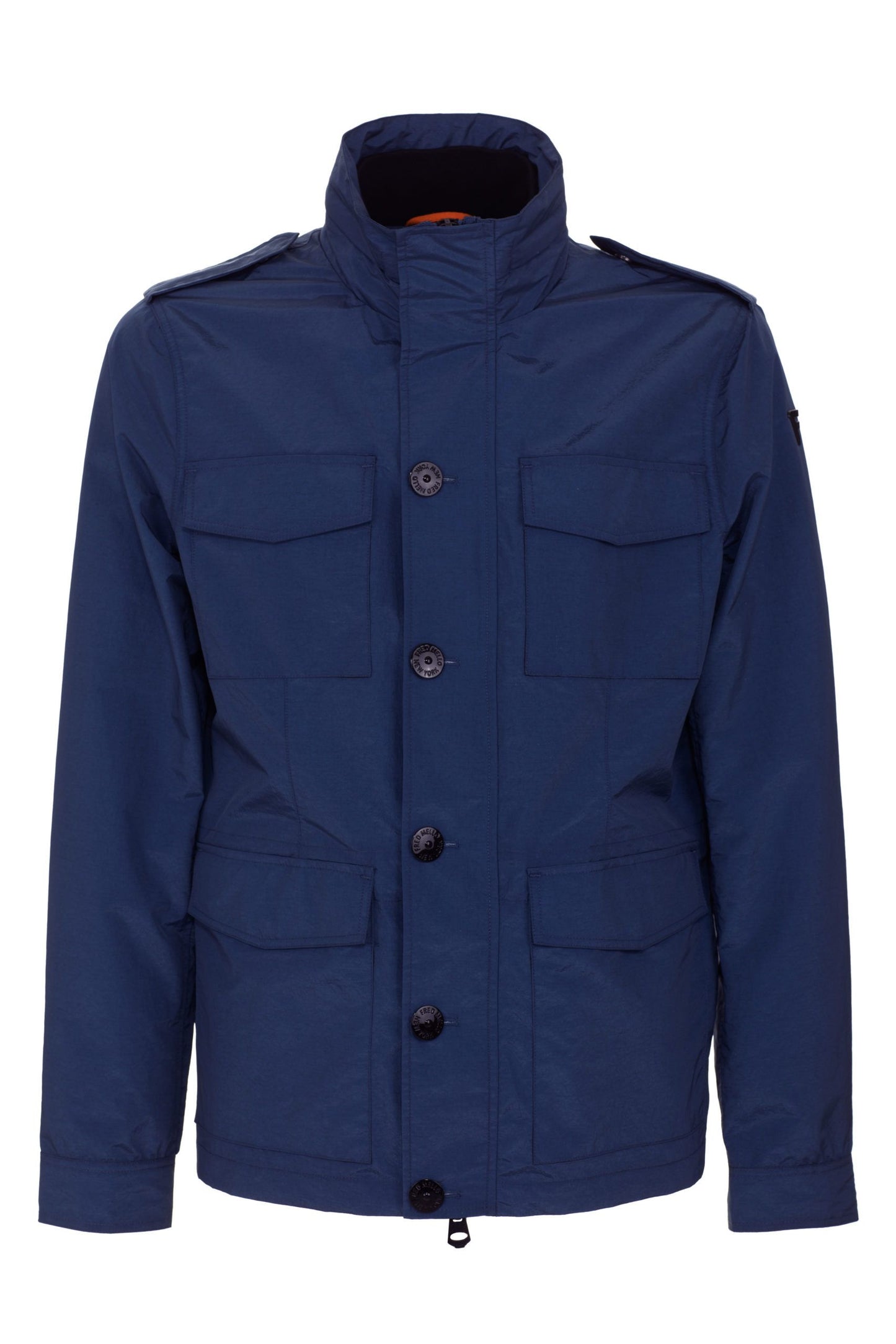 Blue Nylon Men Jacket