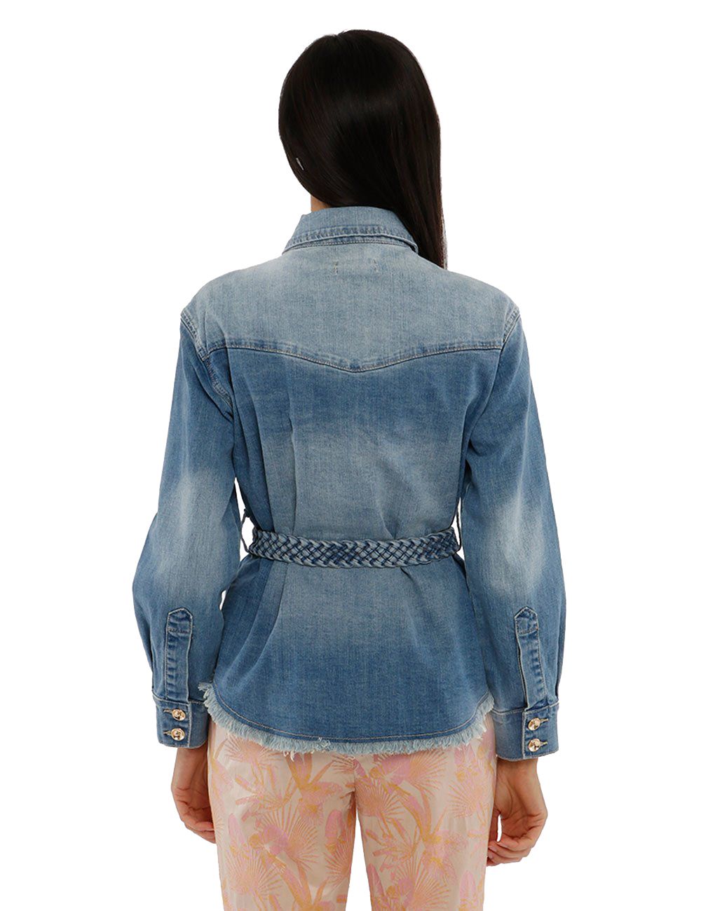 Blue Cotton Women Jacket