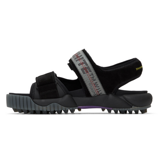 Black Polyester Men Sandal