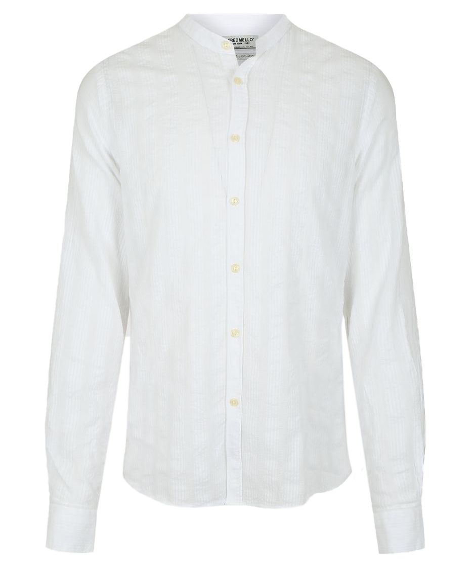 White Cotton Men Shirt