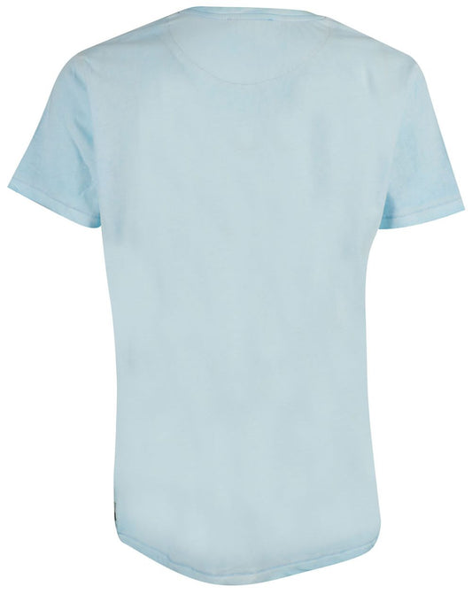 Light Blue Cotton Men T-Shirt