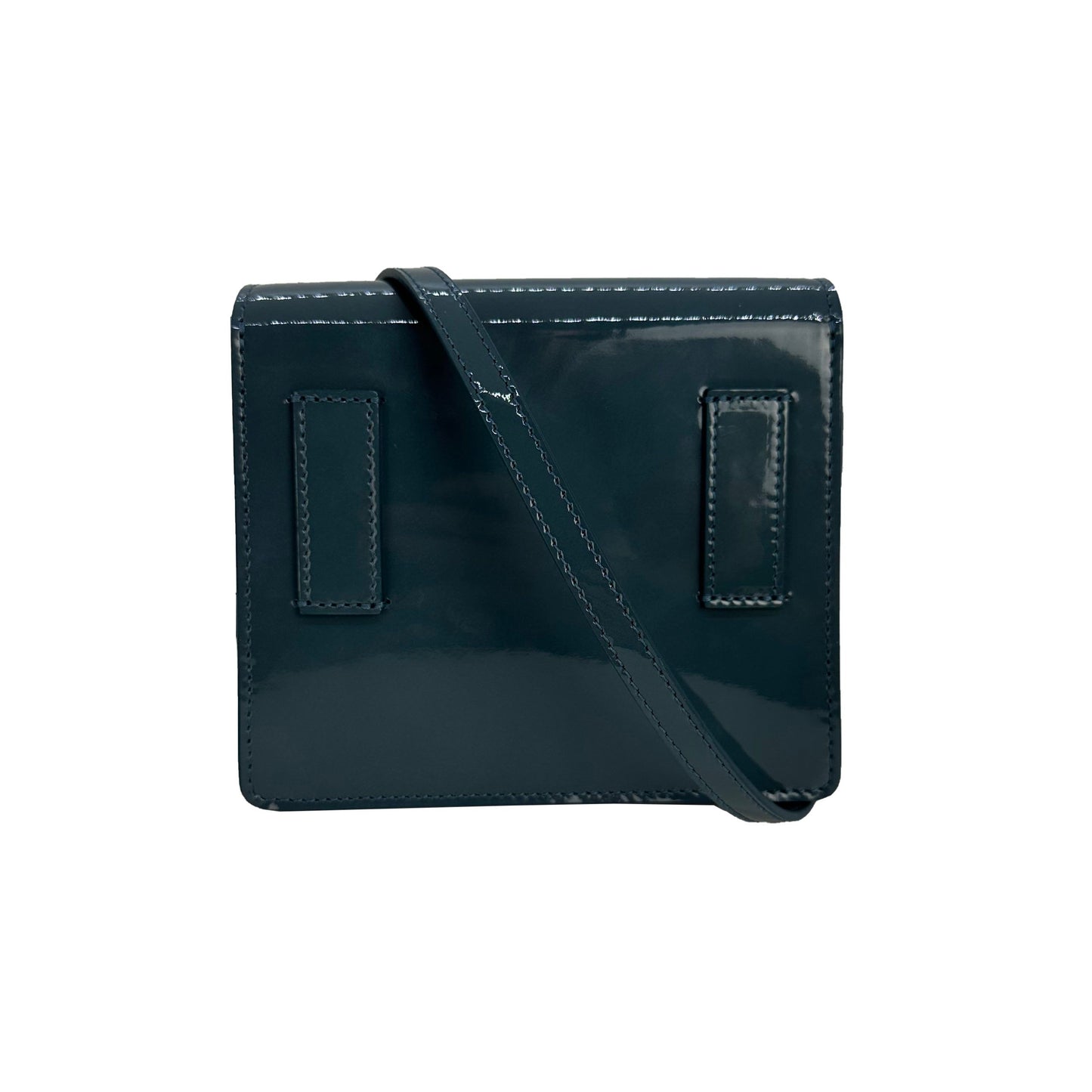Blue Patent Leather Women Crossbody Bag