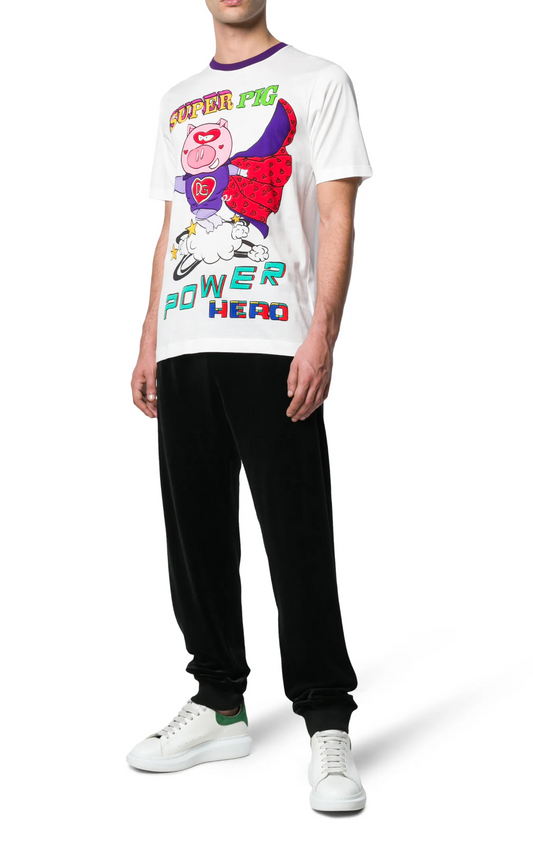 White Cotton Men T-Shirt