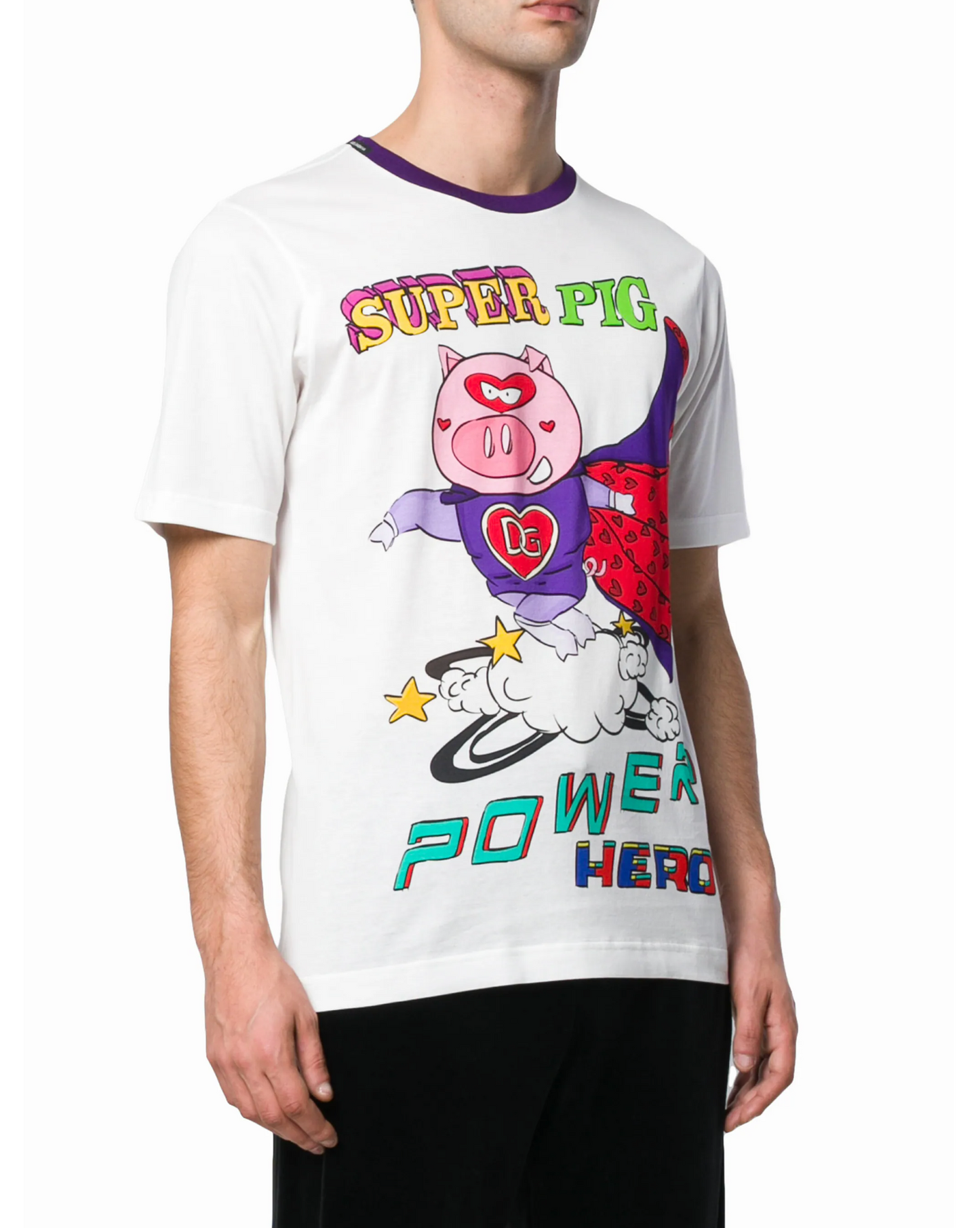 White Cotton Men T-Shirt