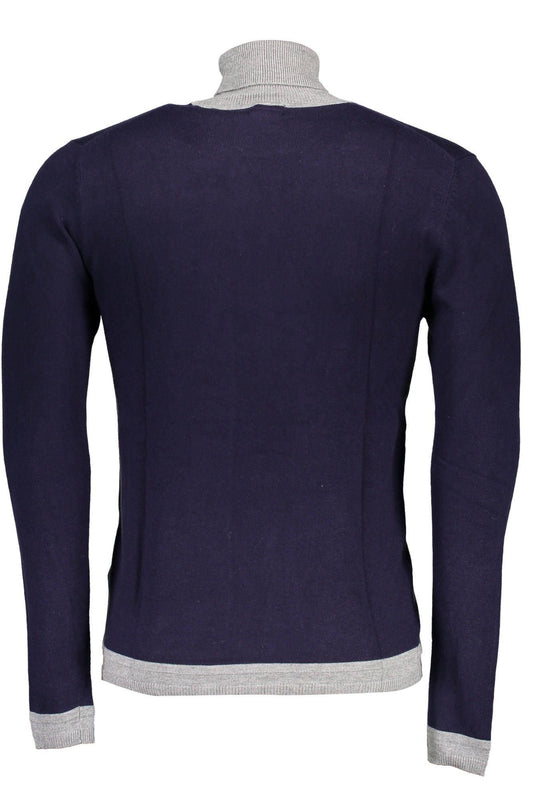 Blue Nylon Men Sweater
