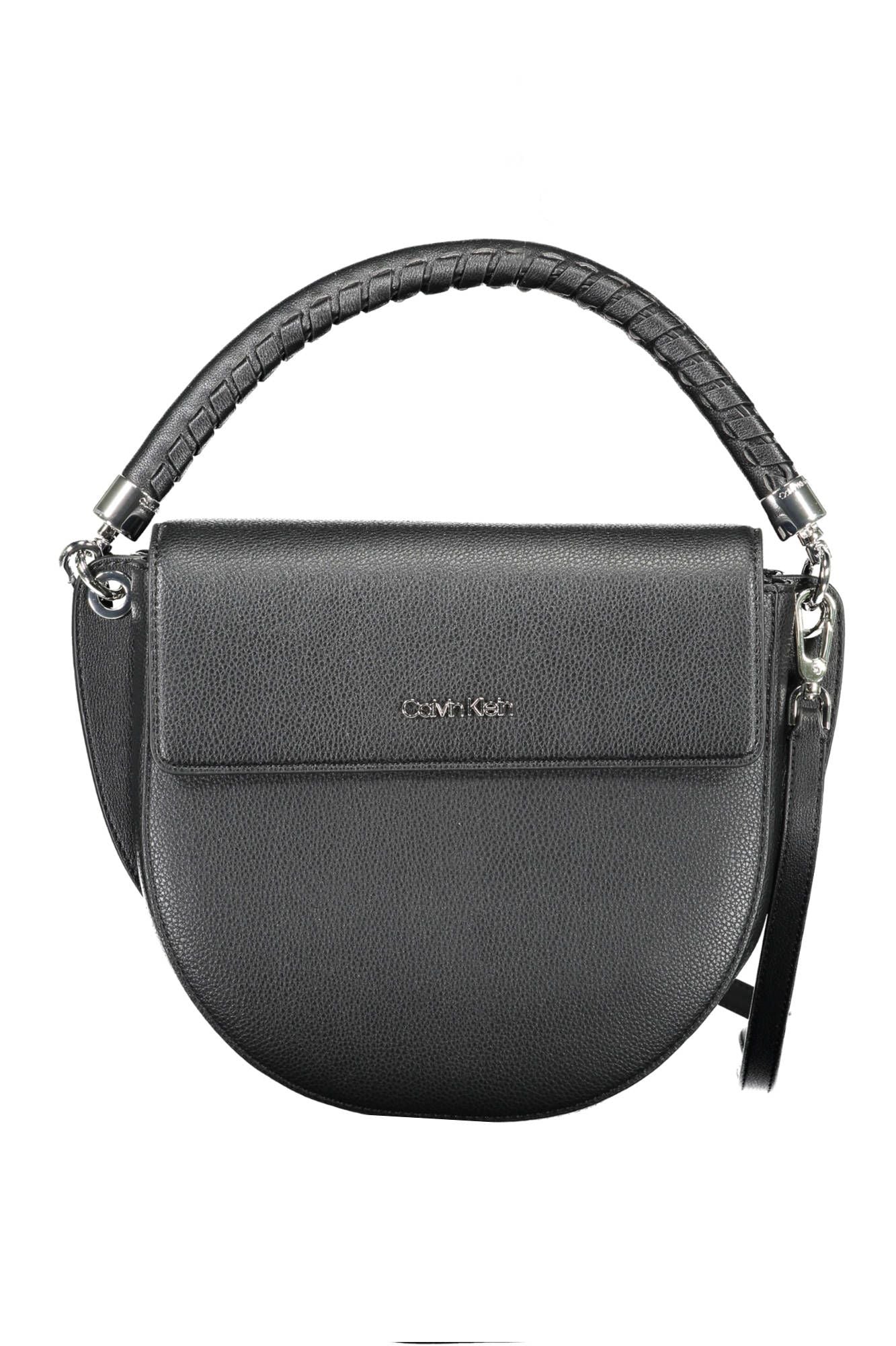 Black Polyurethane Women Handbag
