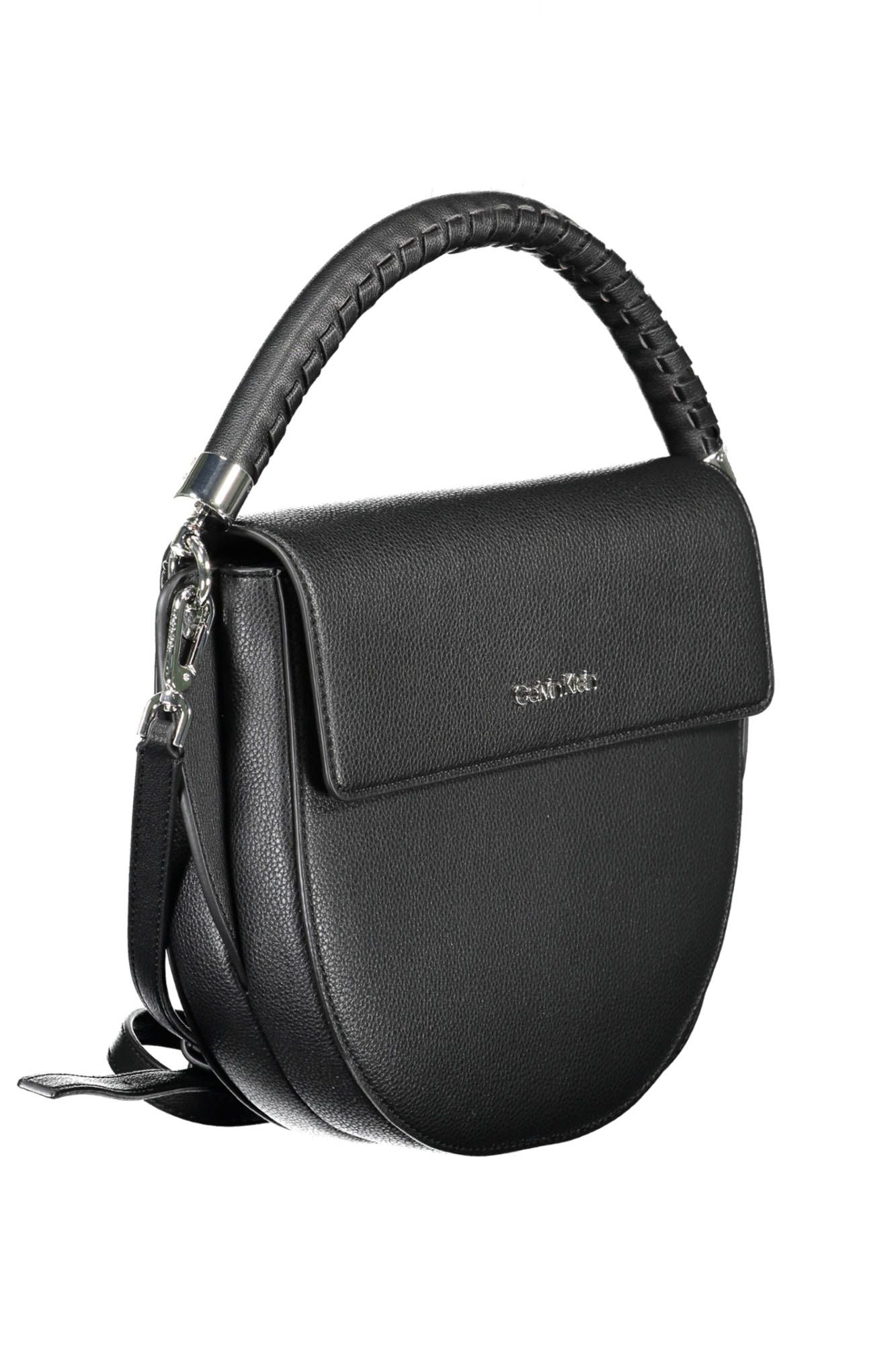 Black Polyurethane Women Handbag