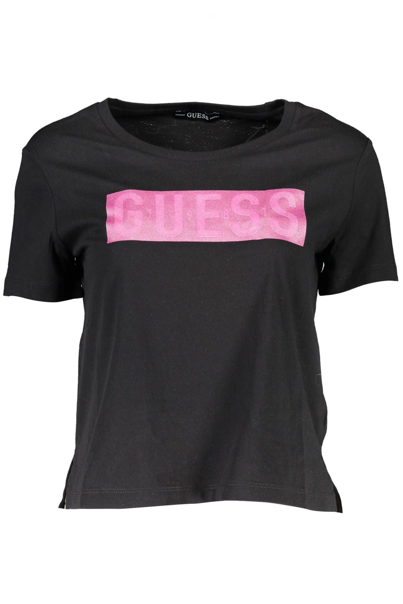 Black Cotton Women T-Shirt