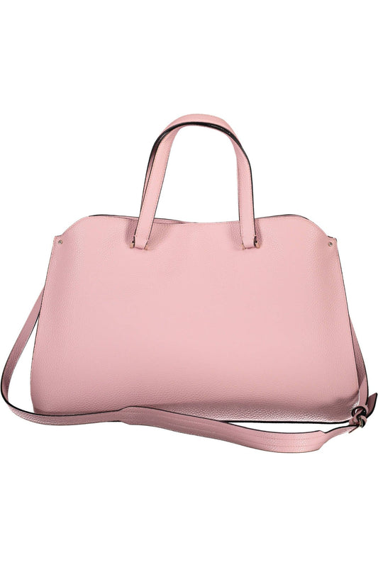 Pink Polyurethane Women Handbag