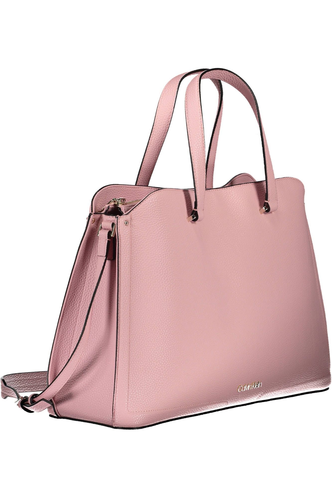 Pink Polyurethane Women Handbag
