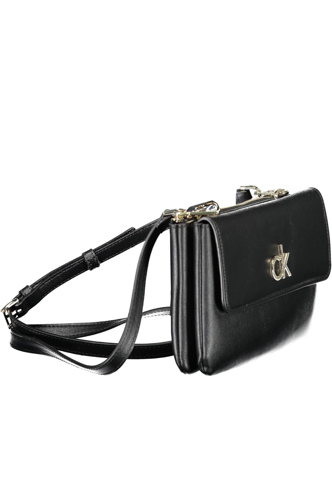 Black Polyester Women Handbag