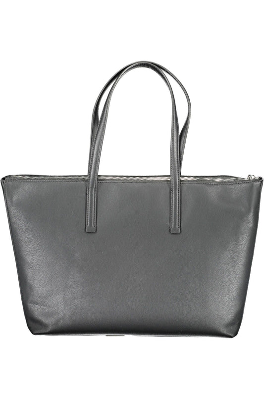 Black Polyurethane Women Handbag