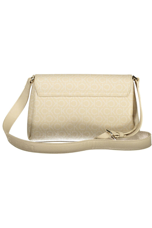 Beige Polyester Women Handbag