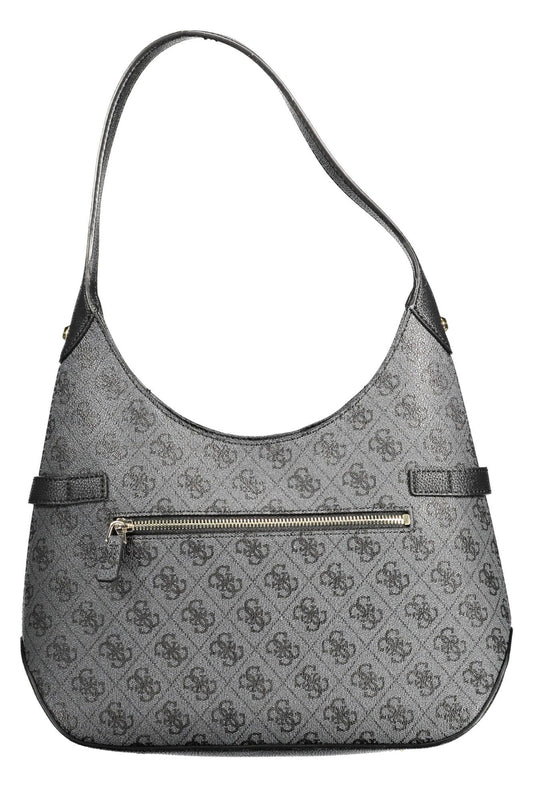 Black Polyurethane Women Handbag