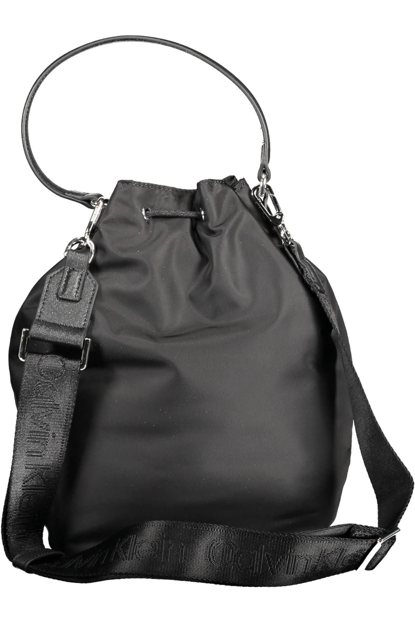 Black Polyester Women Handbag