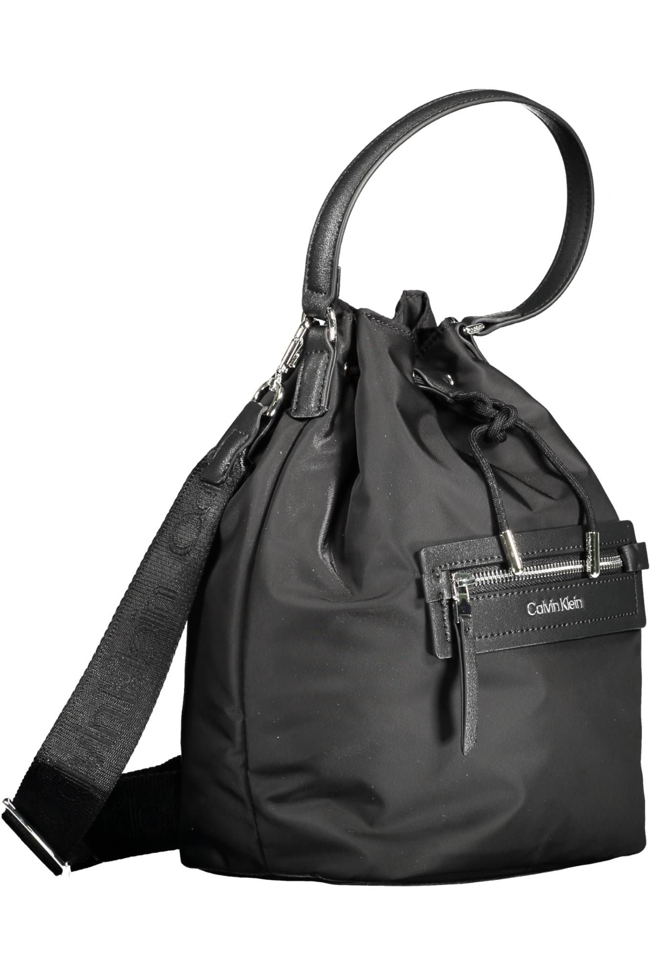 Black Polyester Women Handbag