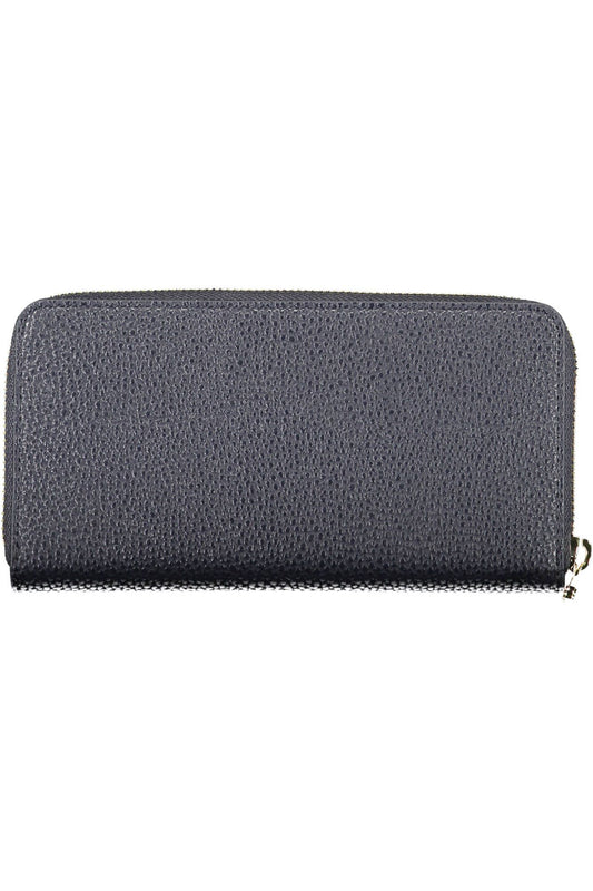 Blue Polyurethane Women Wallet
