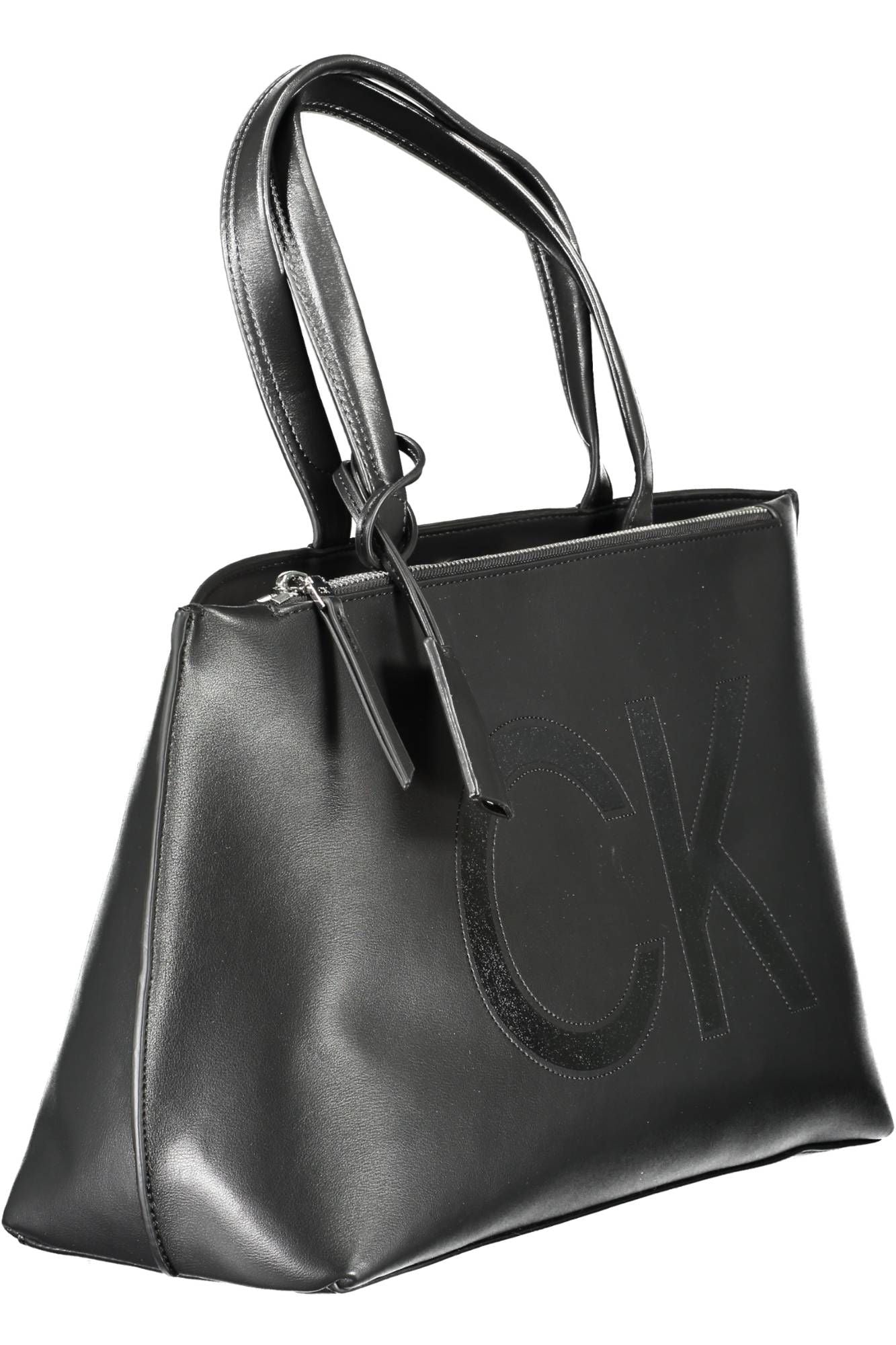 Black Polyurethane Women Handbag