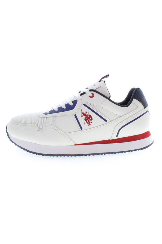 White Polyester Men Sneaker