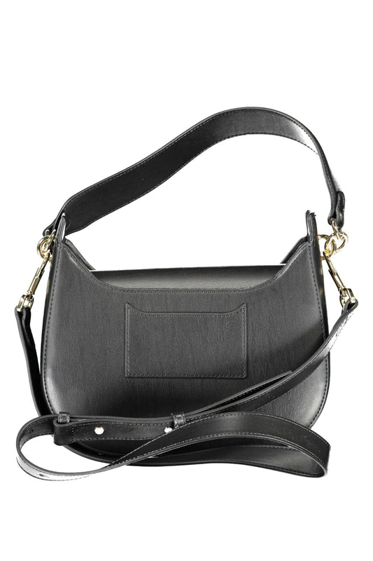 Black Polyurethane Women Handbag