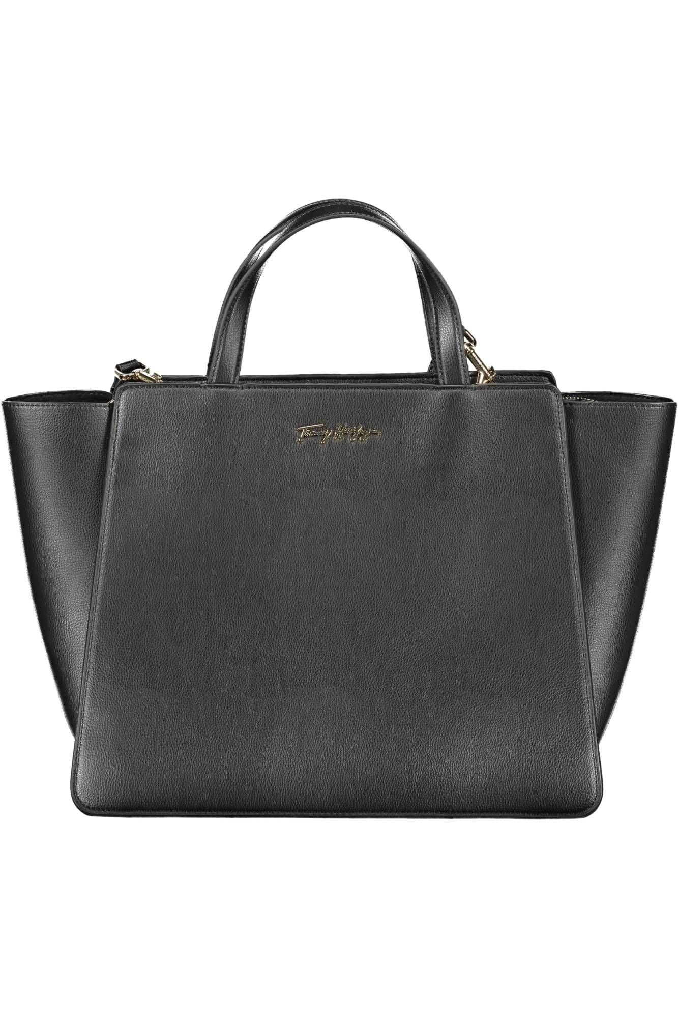 Black Polyester Women Handbag