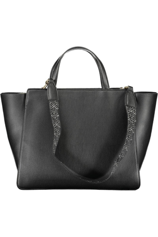 Black Polyester Women Handbag