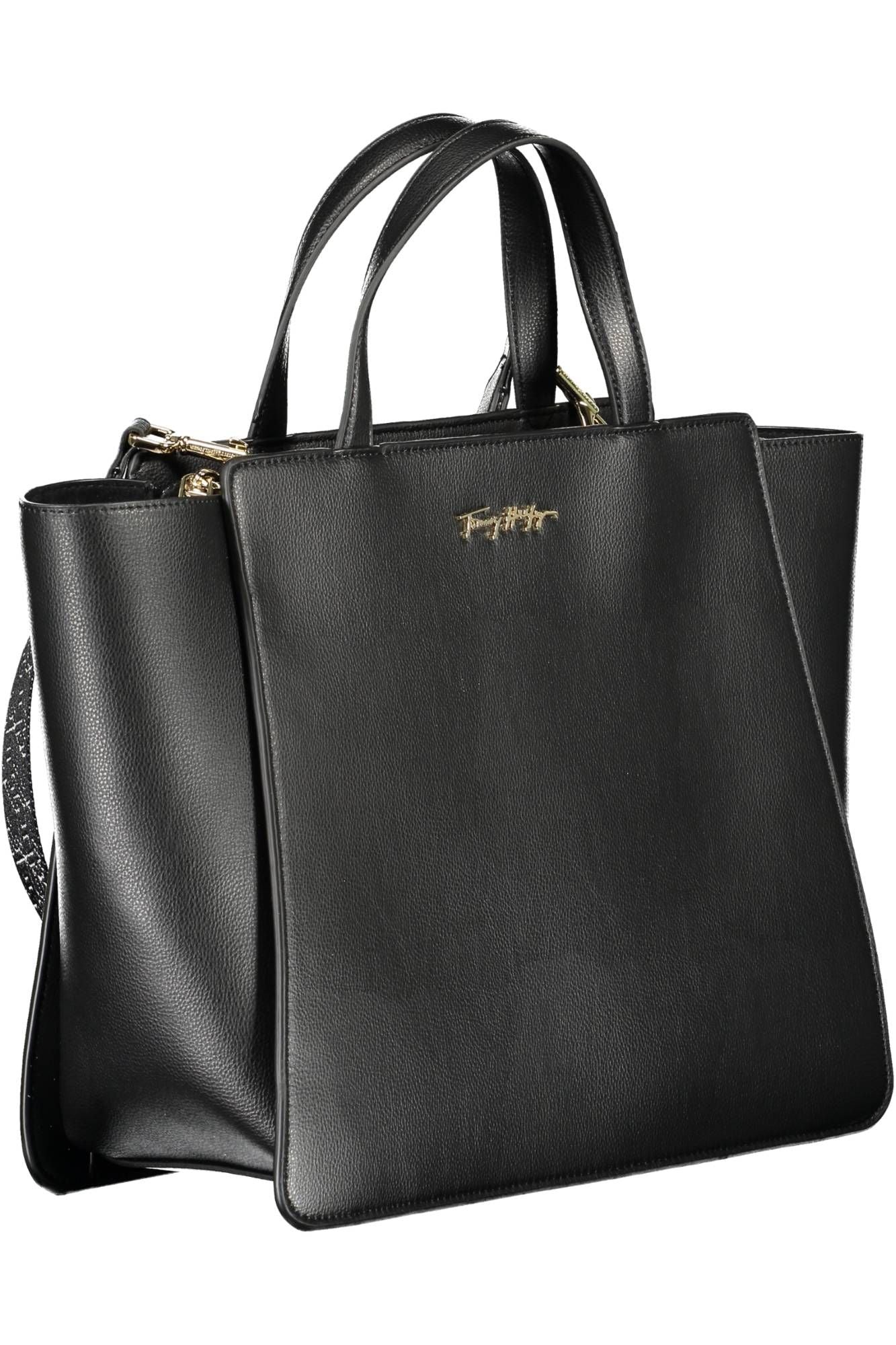 Black Polyester Women Handbag