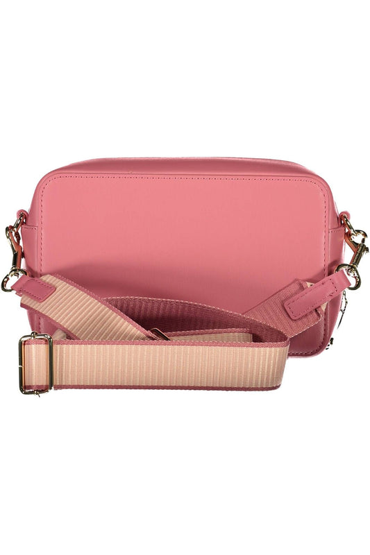Pink Polyurethane Women Handbag