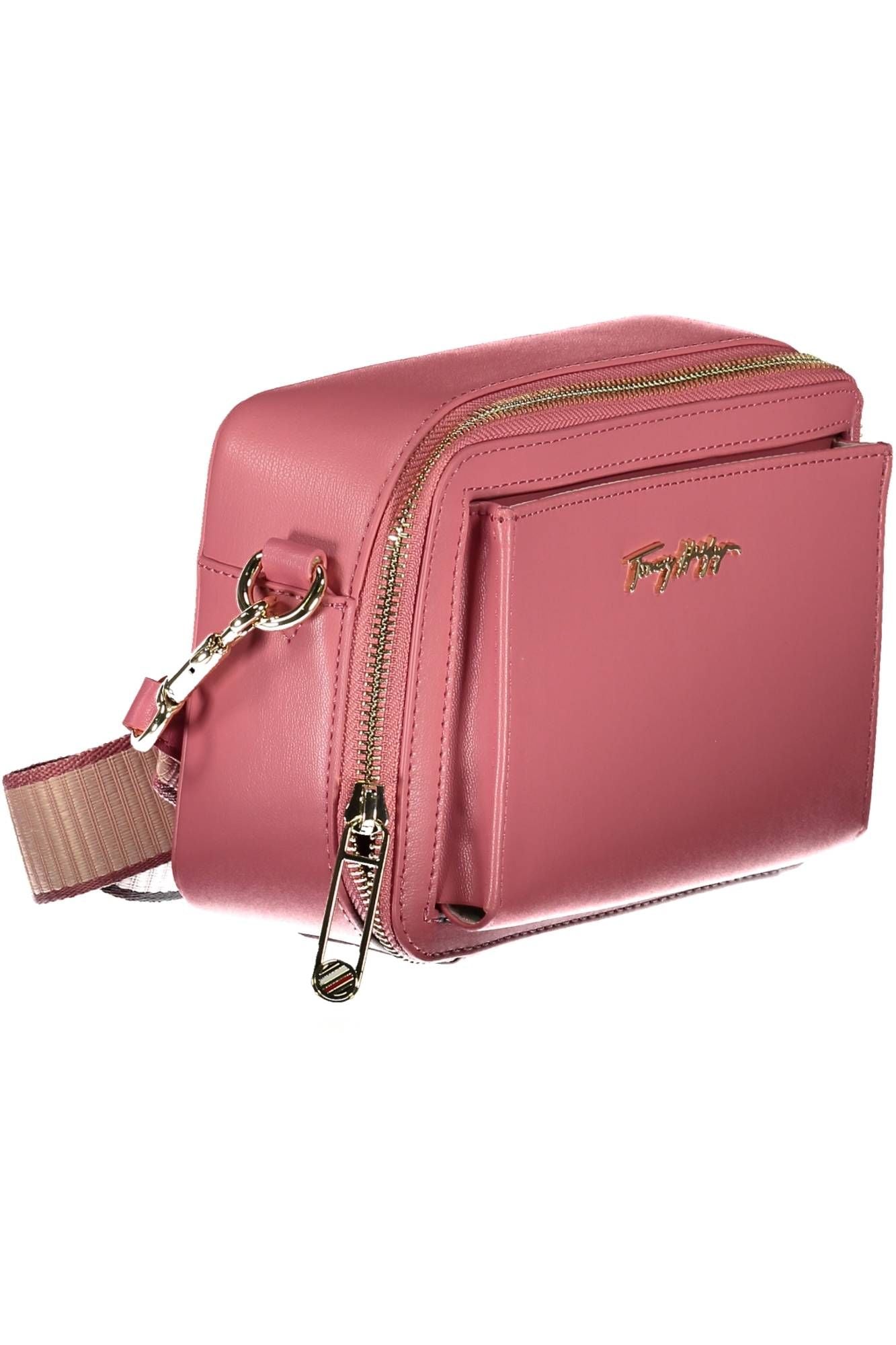 Pink Polyurethane Women Handbag