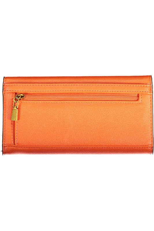Orange Polyurethane Women Wallet