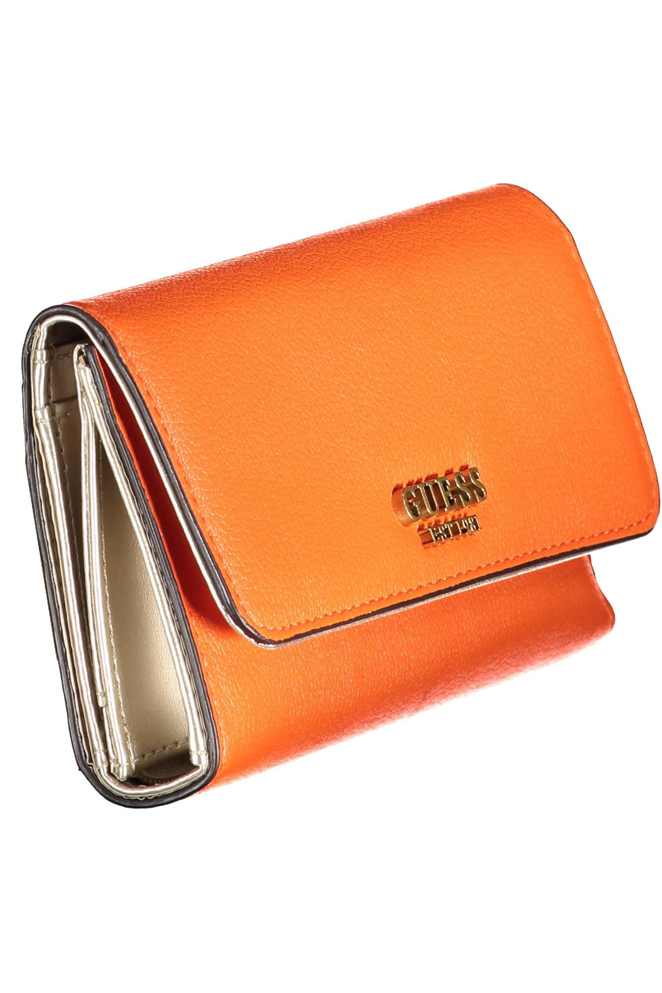 Orange Polyurethane Women Wallet