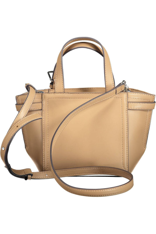 Brown Polyester Women Handbag
