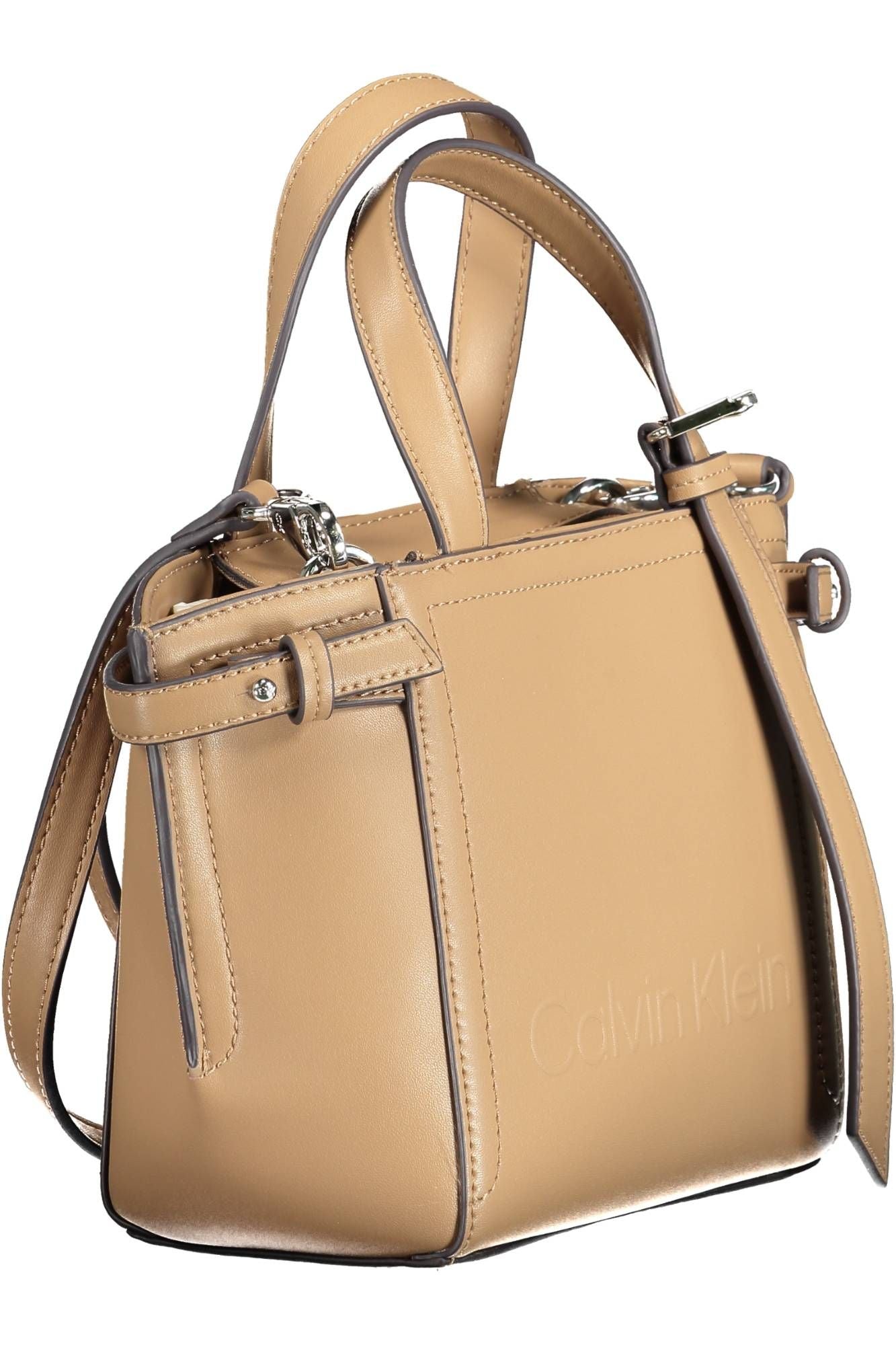 Brown Polyester Women Handbag