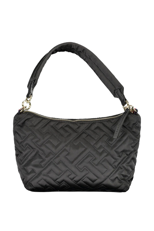Black Polyester Women Handbag