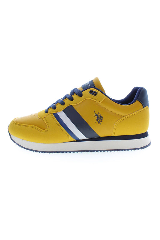Yellow Polyester Men Sneaker