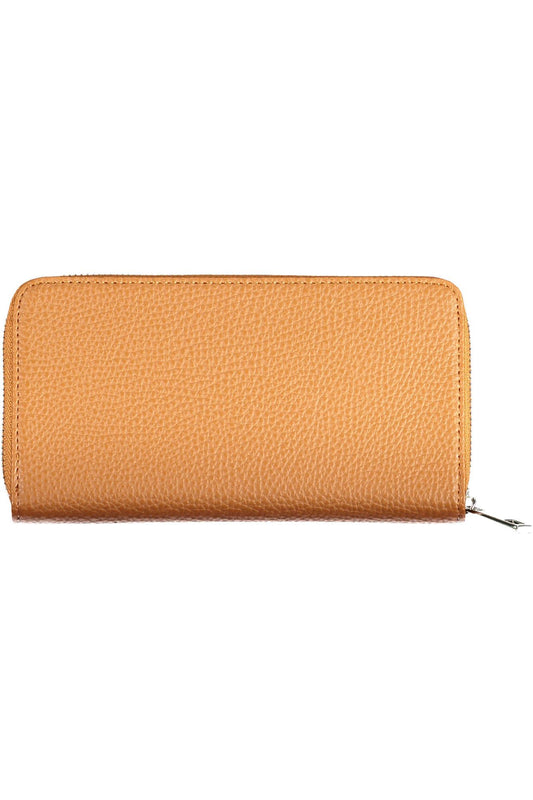 Brown Polyurethane Women Wallet