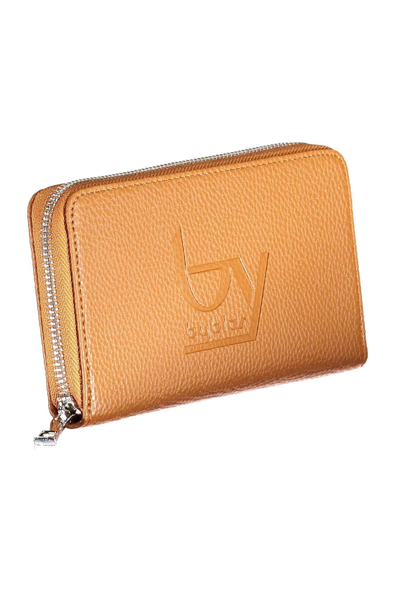 Brown Polyurethane Women Wallet
