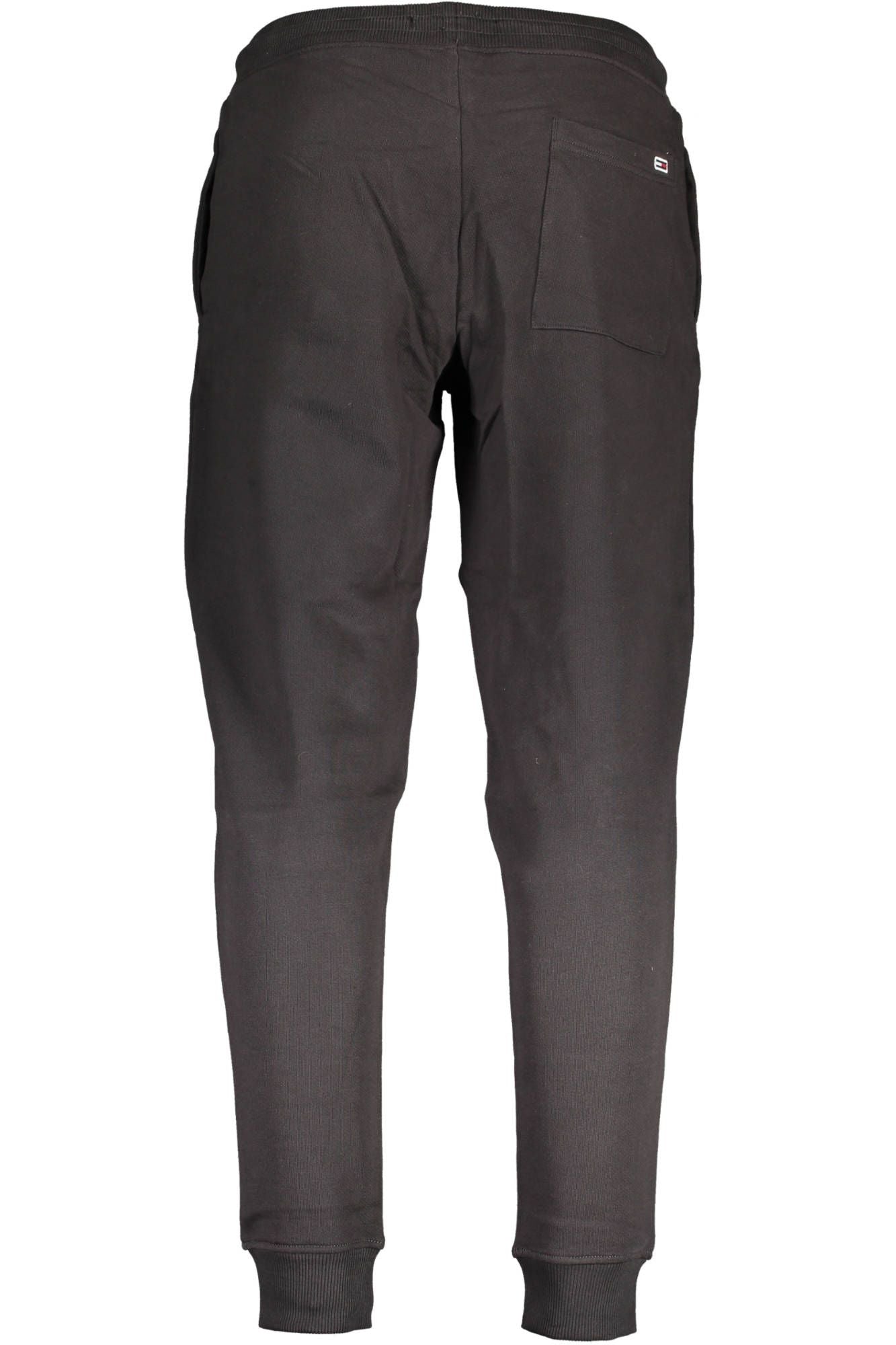 Black Cotton Men Sporty Pant