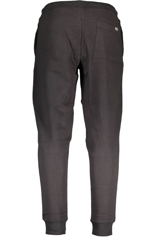 Black Cotton Men Sporty Pant