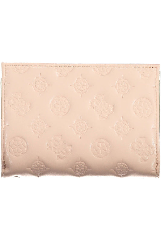 Pink Polyurethane Women Wallet