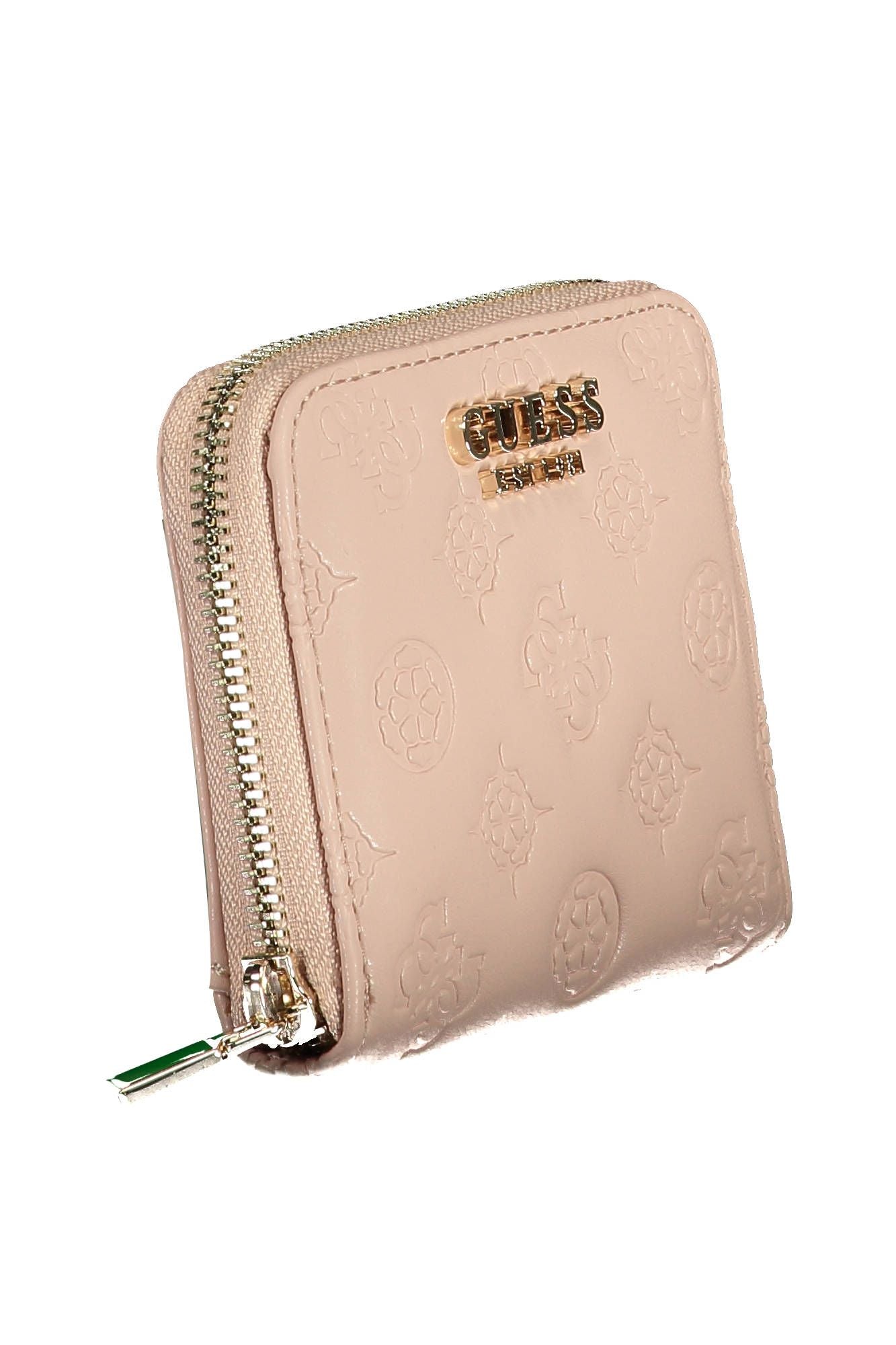 Pink Polyurethane Women Wallet