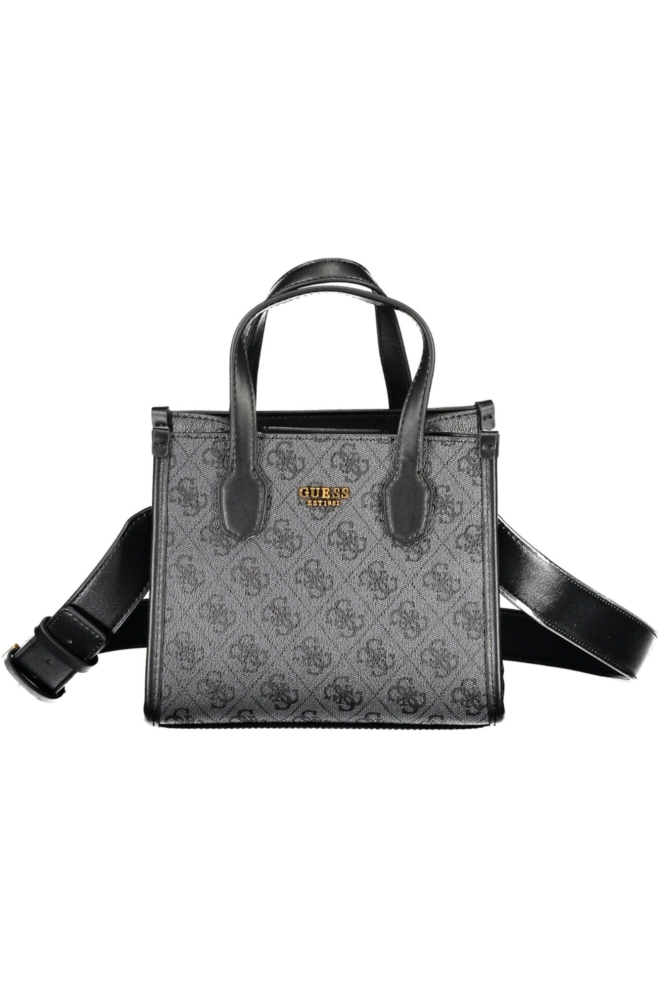 Black Polyurethane Women Handbag