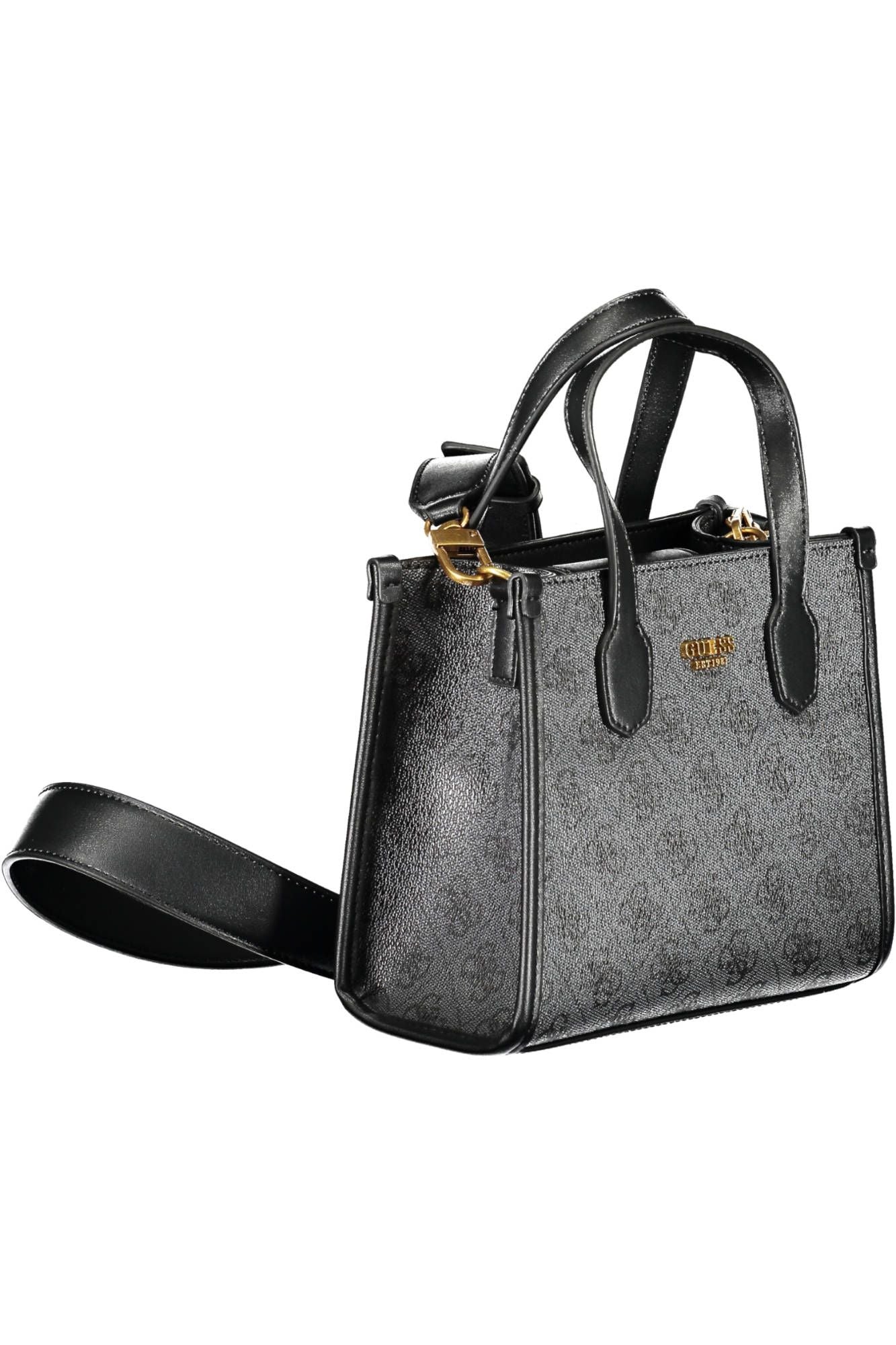 Black Polyurethane Women Handbag