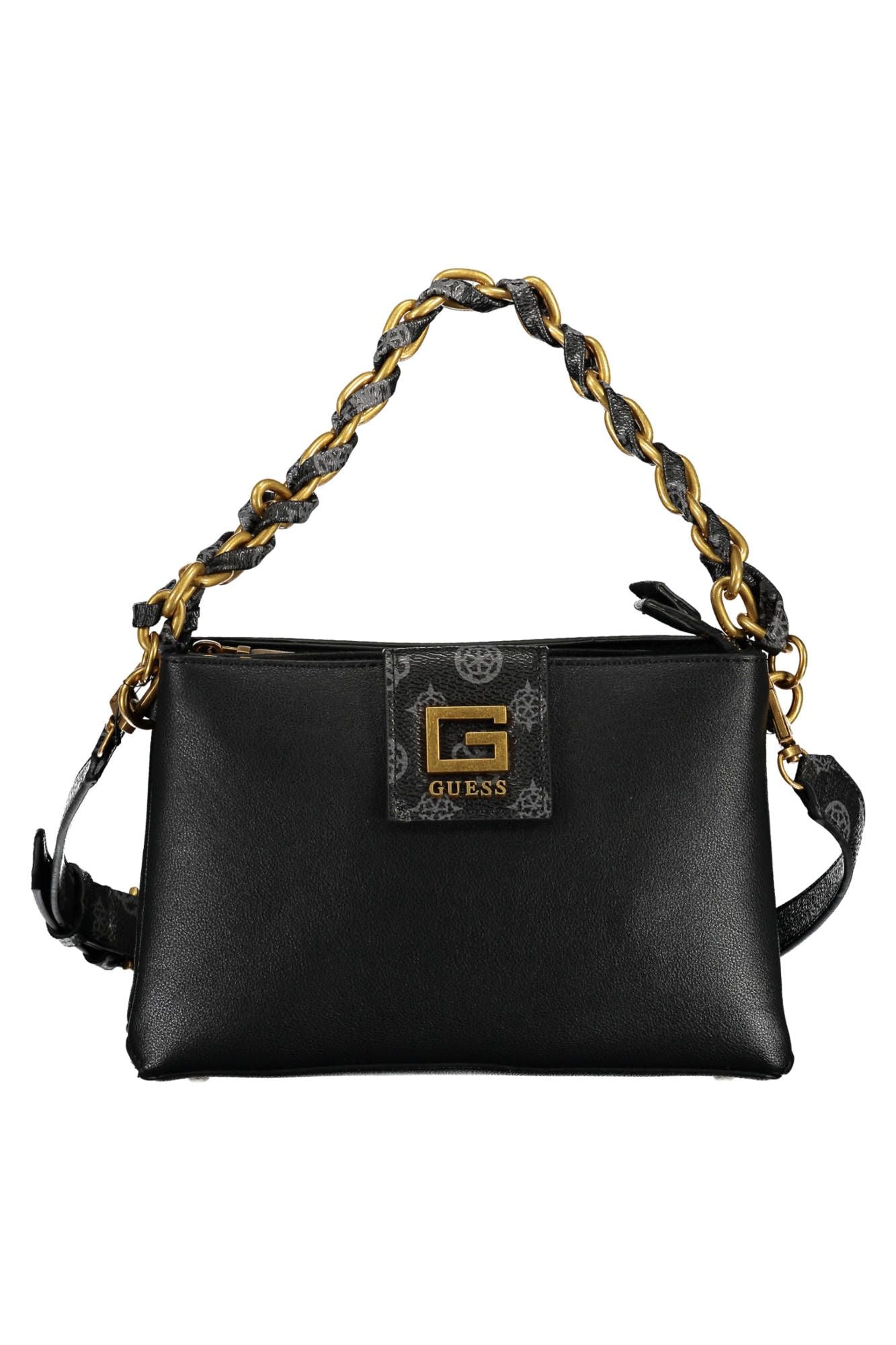 Black Polyurethane Women Handbag
