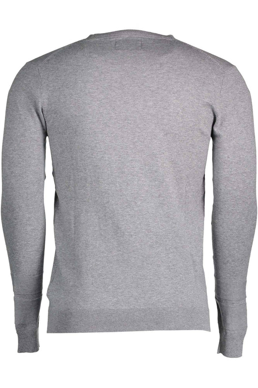 Gray Cotton Men Sweater
