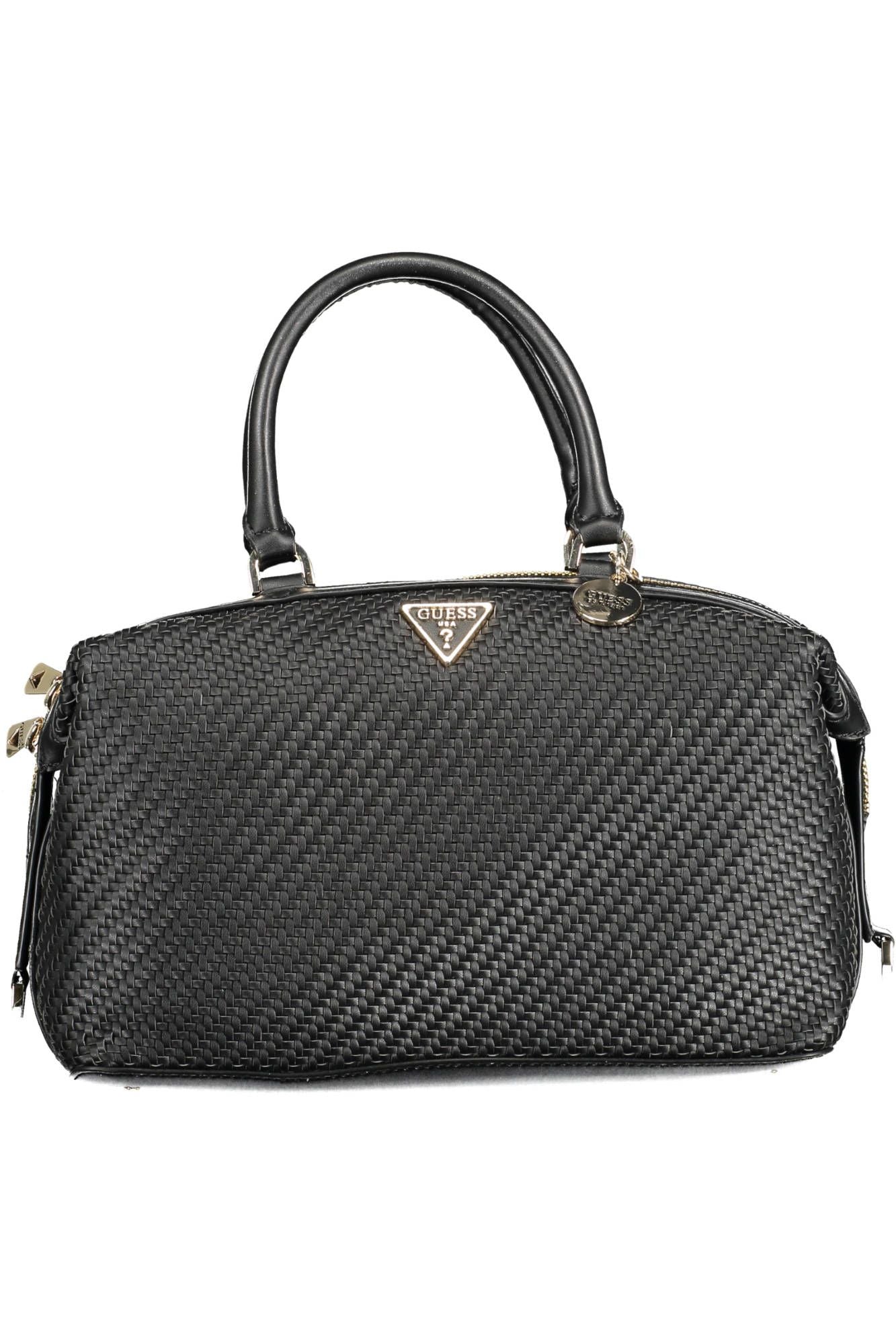 Black Polyurethane Women Handbag