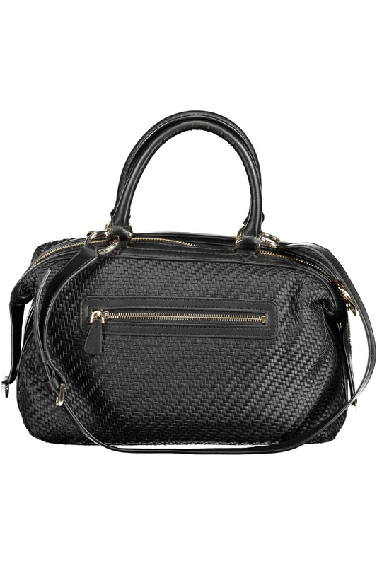 Black Polyurethane Women Handbag
